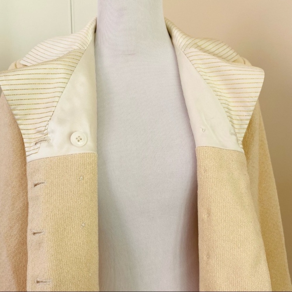 VINTAGE ALBERT NIPON BLAZER
JACKET STRUCTURED IVORY CREAM BEIGE WOOL BLEND SZ 4 - Picture 13 of 14